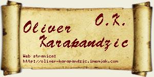 Oliver Karapandžić vizit kartica